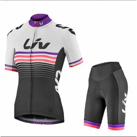 Set Fahrradtrikot + Radhose Kurze 2019 CCC Liv Damen N002